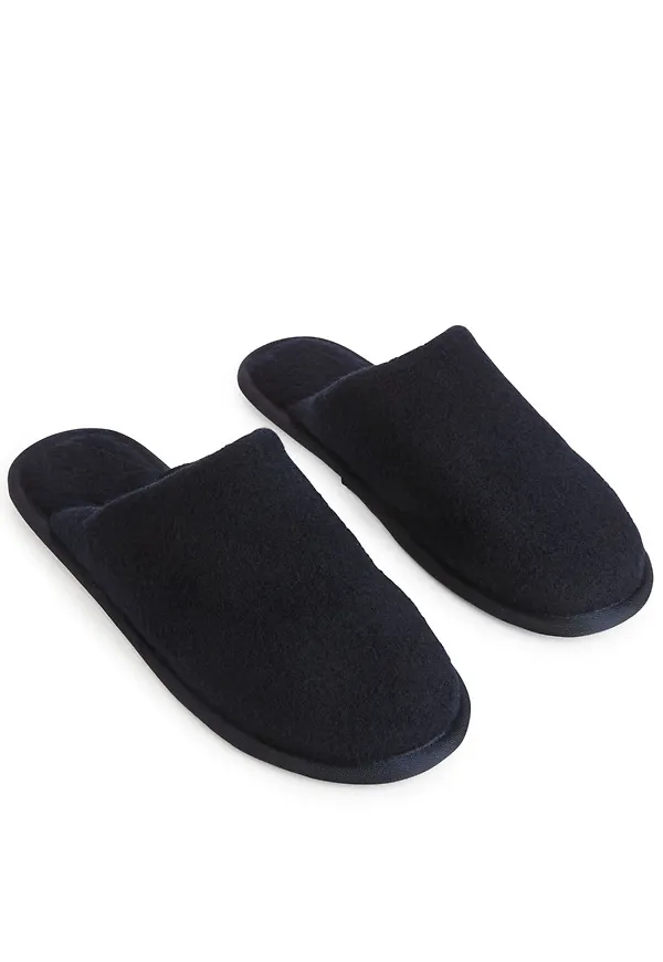 Wool Slippers - Blue