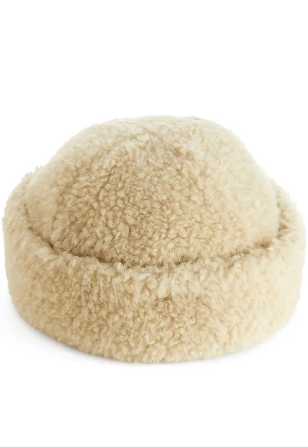Wool Teddy Hat - Beige