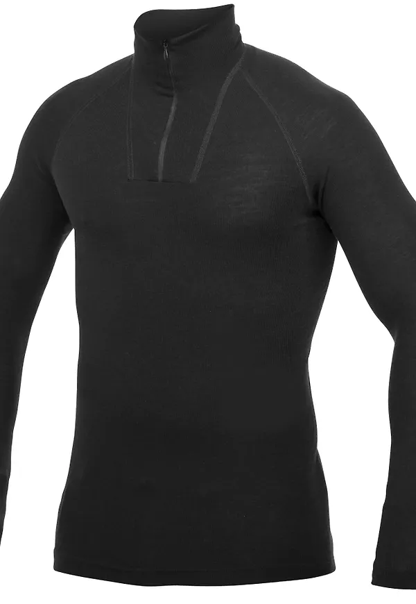 Woolpower Men's Zip Turtleneck Lite Black