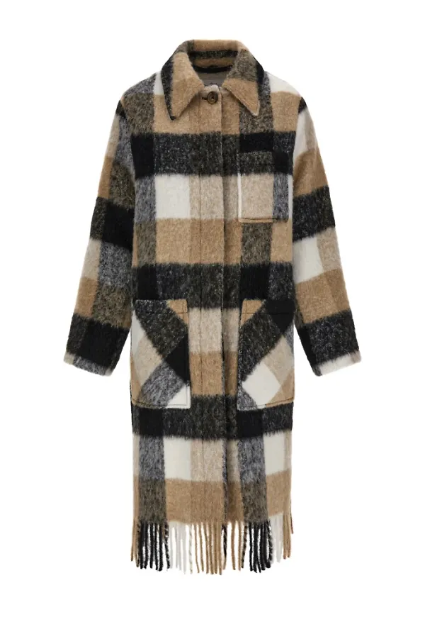Woolrich, Kappa, Dam, 2Xs, Enkelknäppt kappa