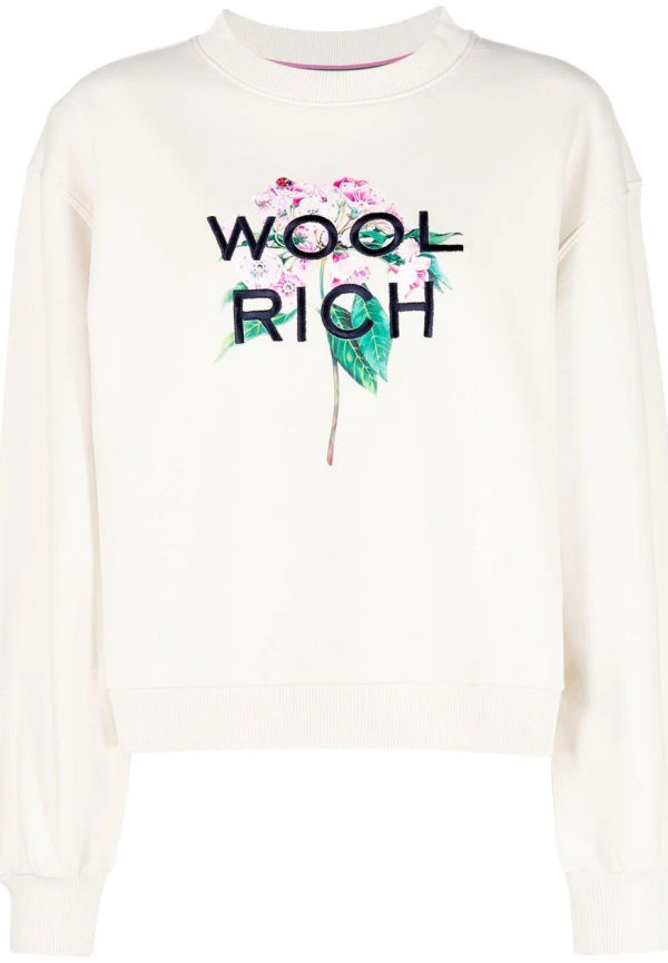Woolrich blommig sweatshirt med broderad logotyp - Neutral