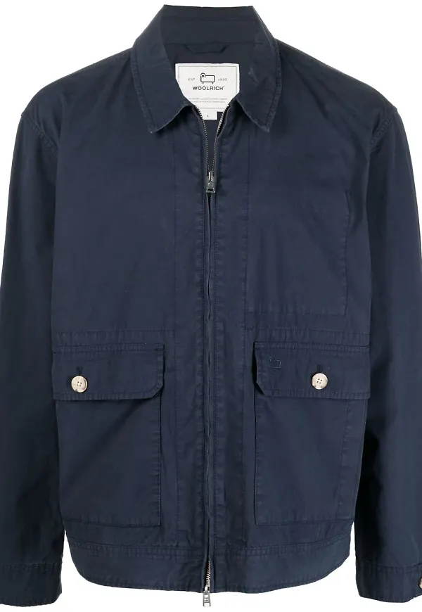 Woolrich bomberjacka med dragkedja - Blå