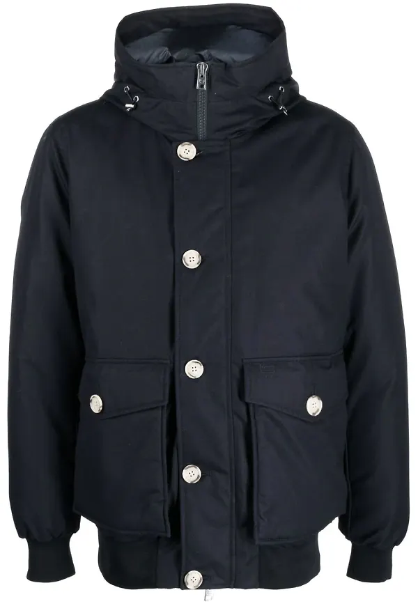 Woolrich dunjacka med huva - Blå