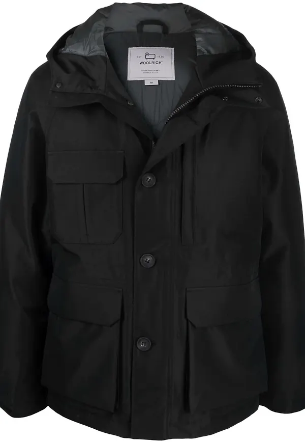 Woolrich dunjacka med huva - Svart