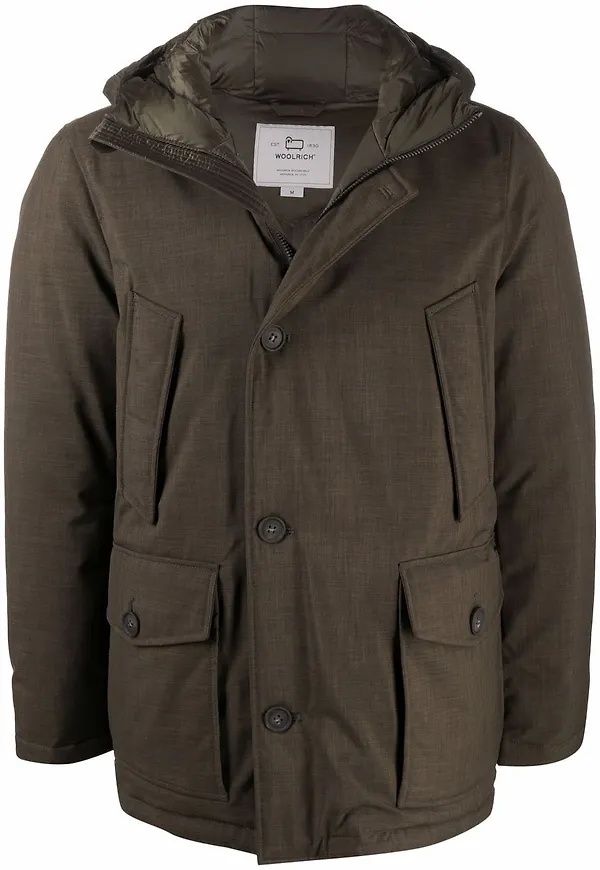 Woolrich dunkappa med huva - Grön