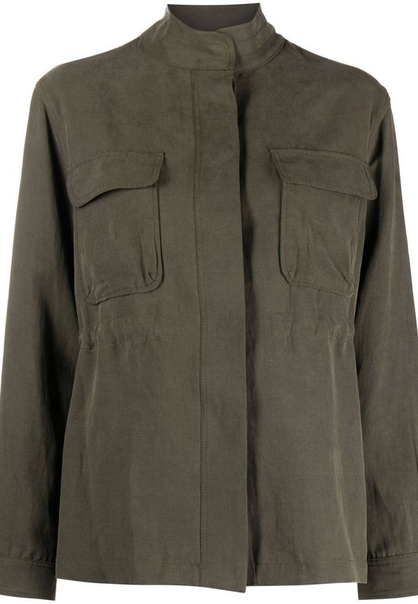 Woolrich figursydd jacka med dold knäppning - Grön
