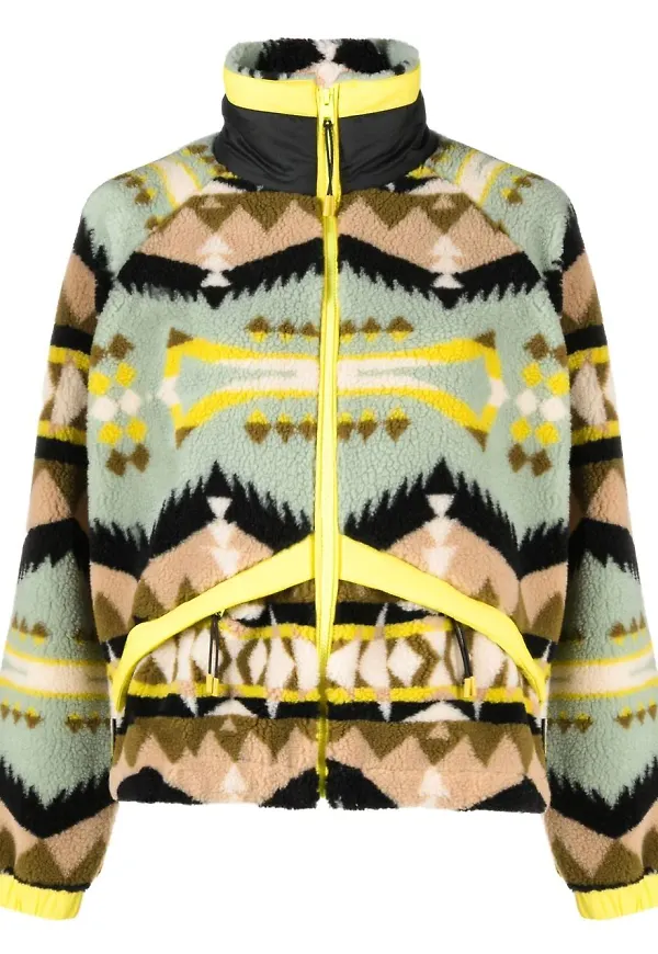 Woolrich fleecejacka i jacquard - Grön