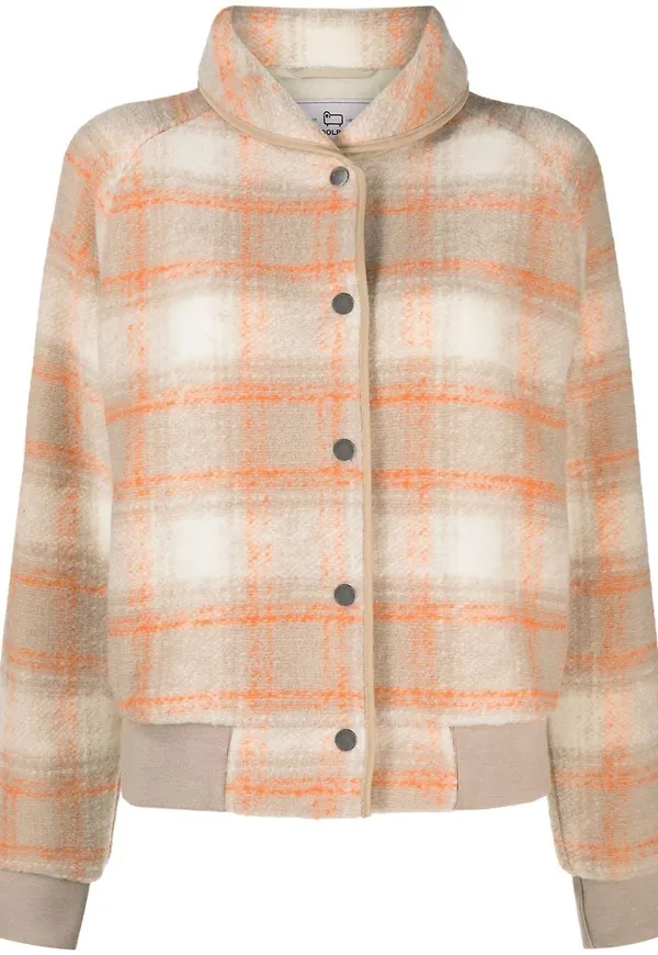 Woolrich Gentry rutig bomberjacka - Neutral