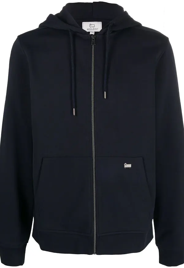 Woolrich hoodie med dragkedja - Blå