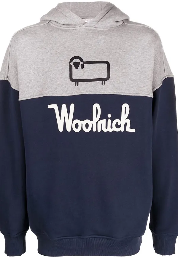 Woolrich hoodie med färgblock - Blå