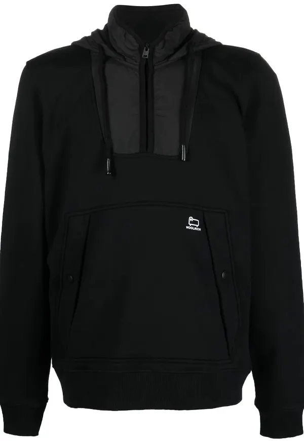 Woolrich hoodie med vadderade paneler - Svart