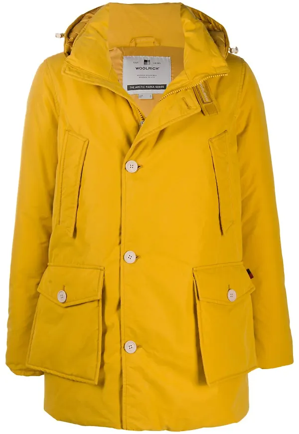 Woolrich huvjacka med knäppning - Gul