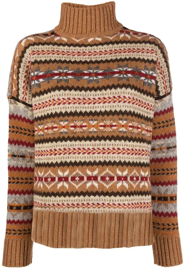 Woolrich intarsiastickad tröja - Brun