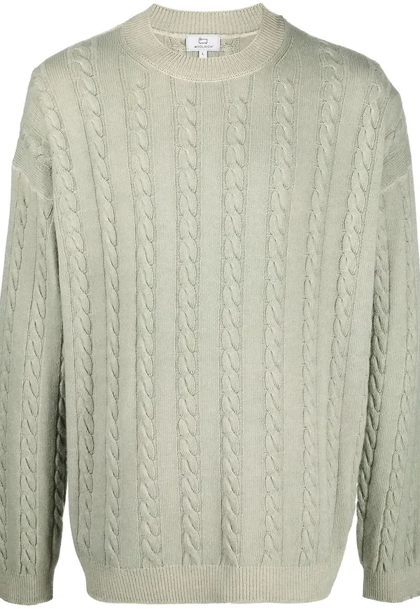 Woolrich kabelstickad tröja - Grön