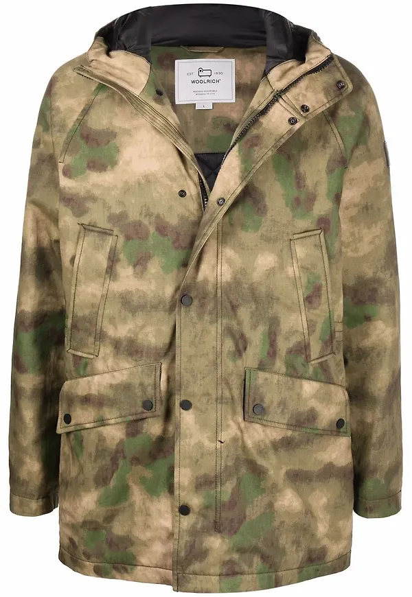 Woolrich kamouflagemönstrad dunjacka - Grön