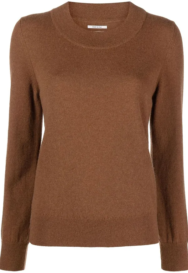Woolrich kashmirtröja med rundad hals - Brun