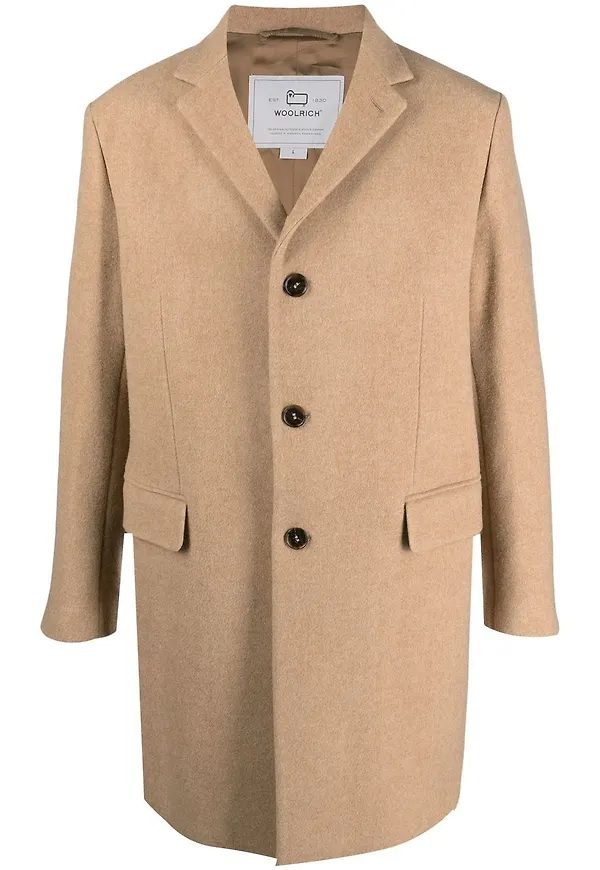 Woolrich klassisk enkelknäppt rock - Brun
