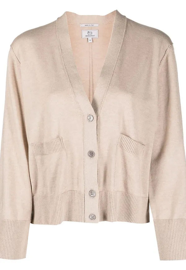 Woolrich kofta med knäppning - Neutral