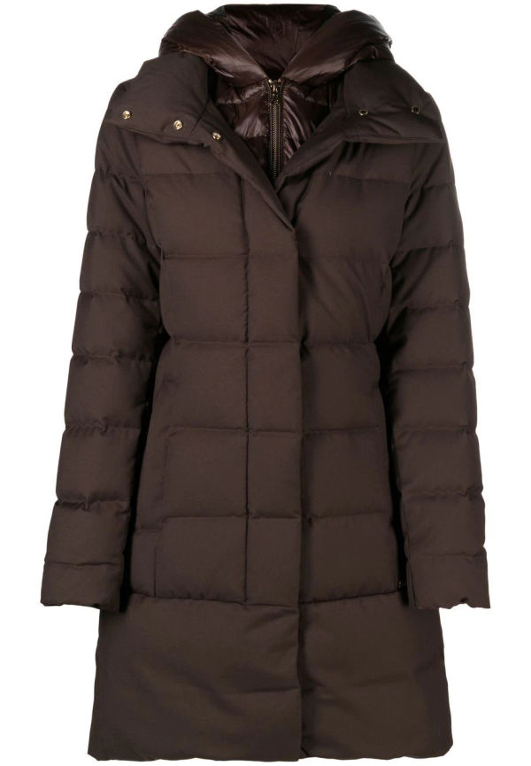 Woolrich Luxe Prescott 2in1 vadderad kappa - Brun