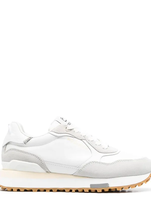 Woolrich lädersneakers med panel - Vit