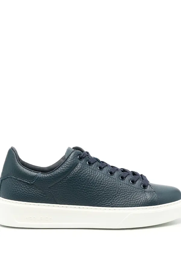 Woolrich låga lädersneakers - Blå