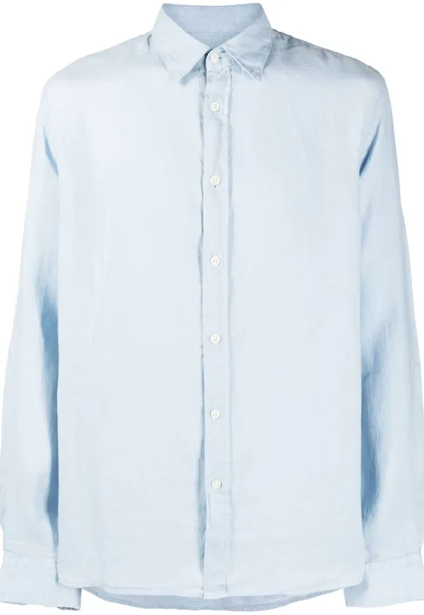Woolrich långärmad linneskjorta - Blå