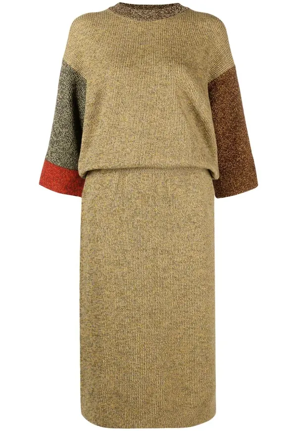 Woolrich midiklänning med färgblock - Gul