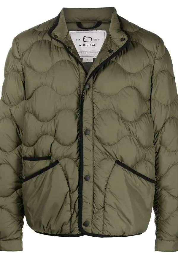 Woolrich Nara puffjacka med kontrastkant - Grön