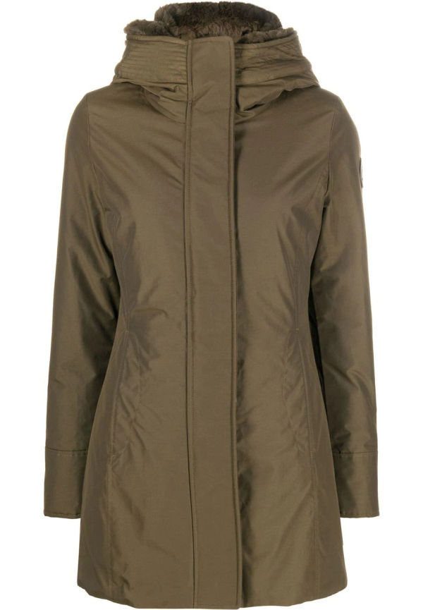 Woolrich parkas med logotypmärke - Grön