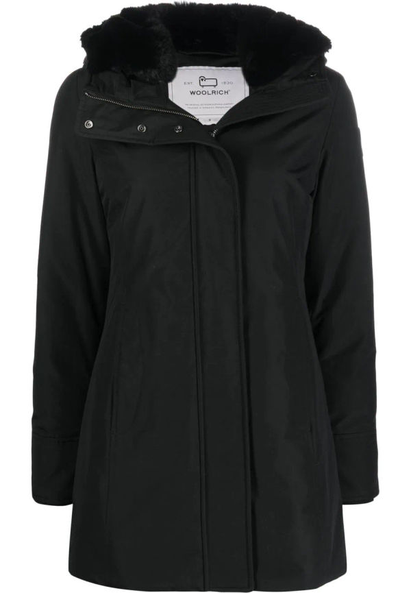Woolrich parkas med logotypmärke - Svart