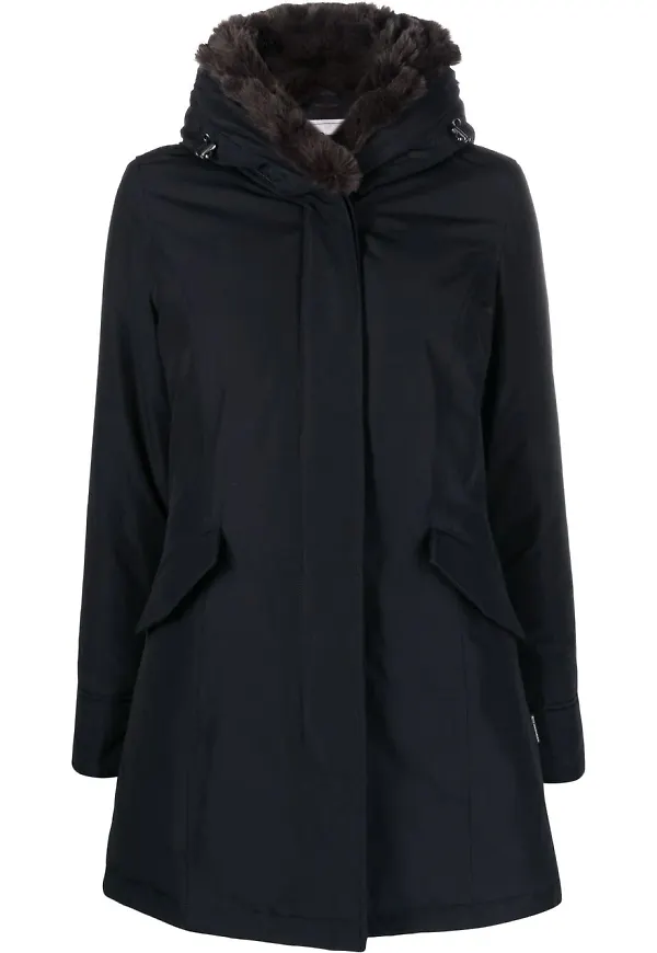 Woolrich parkas med pälskant - Blå