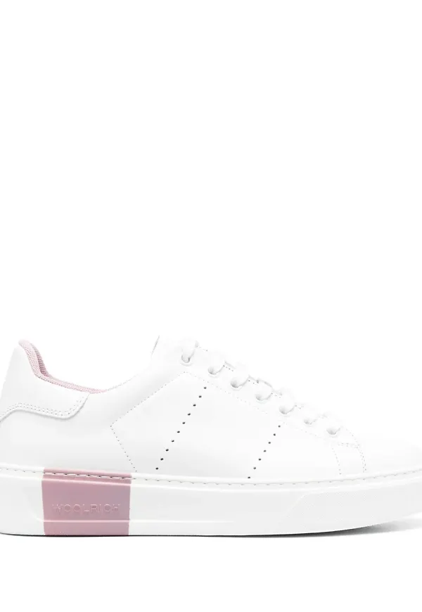 Woolrich perforerade lädersneakers - Vit