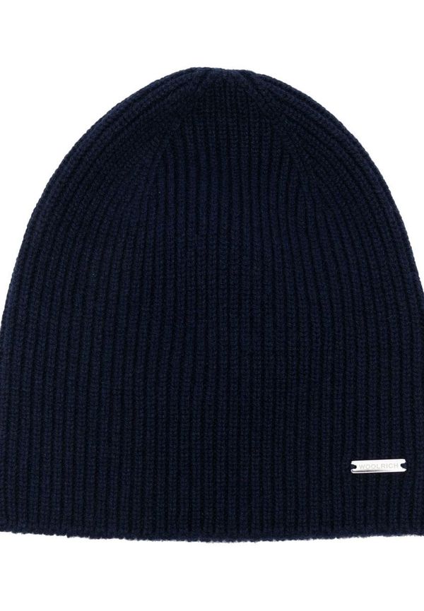 Woolrich ribbad mössa i kashmir - Blå