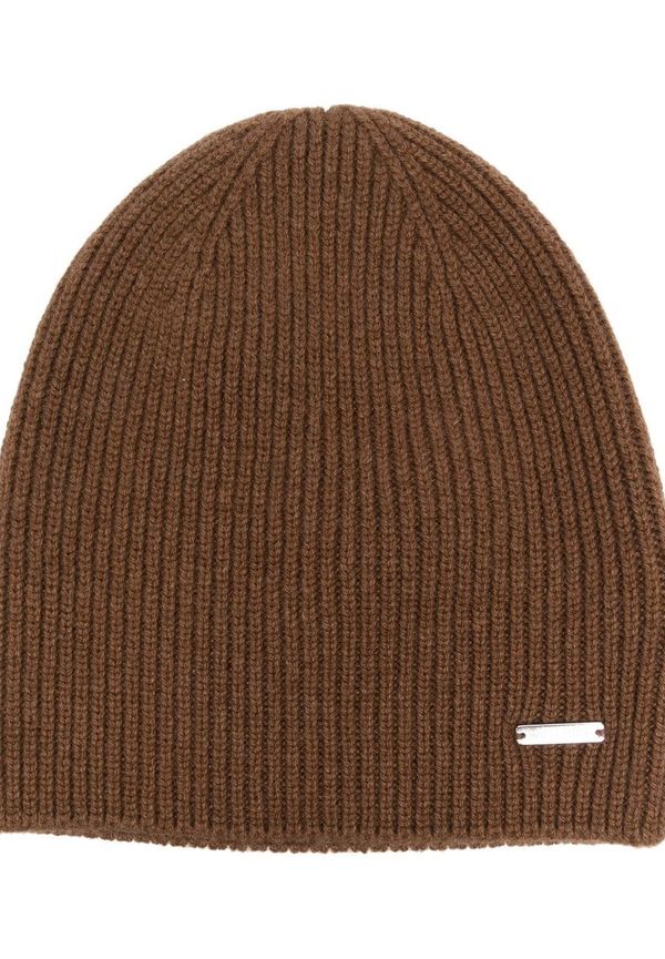 Woolrich ribbad mössa i kashmir - Brun