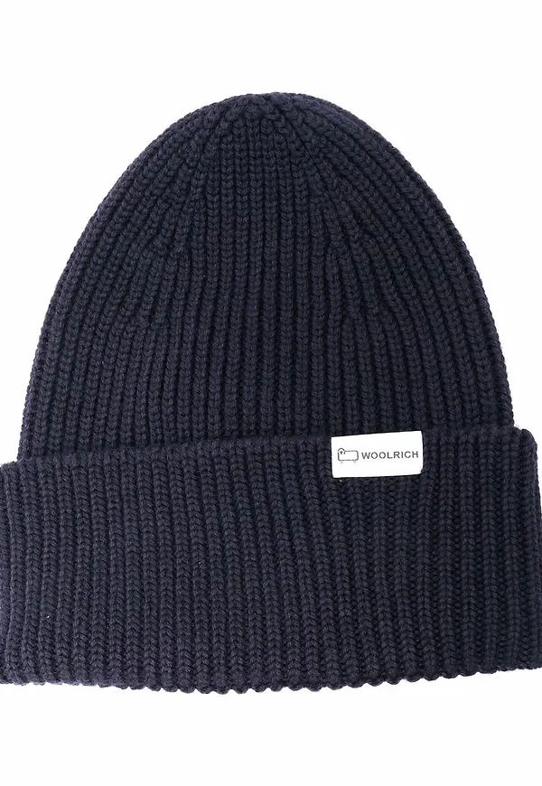 Woolrich ribbstickad mössa - Blå