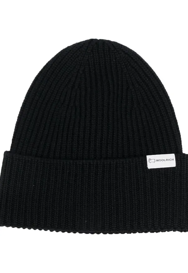 Woolrich ribbstickad mössa - Svart