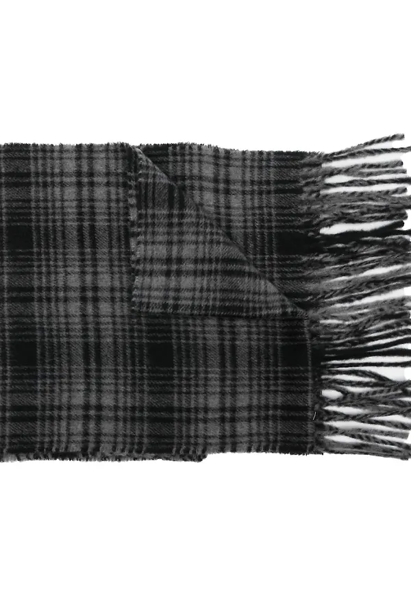 Woolrich rutig kashmirsjal - Svart