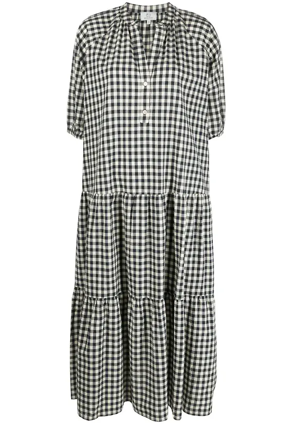 Woolrich rutig maxiklänning - Blå