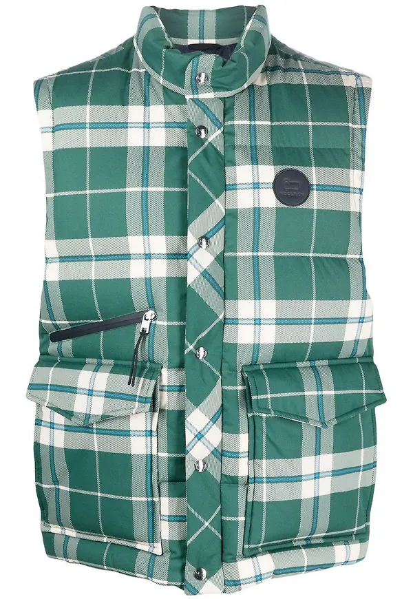 Woolrich rutig quiltad väst - Grön
