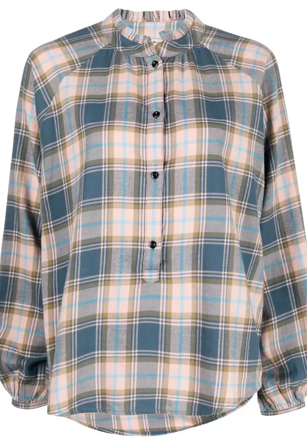 Woolrich rutig skjorta med volang - Rosa