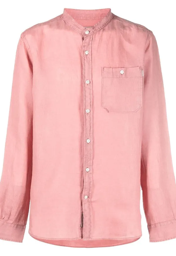 Woolrich skjorta med kinakrage - Rosa