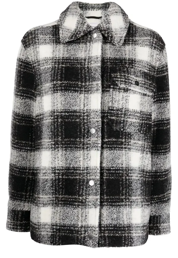 Woolrich skotskrutig oversize-jacka - Svart