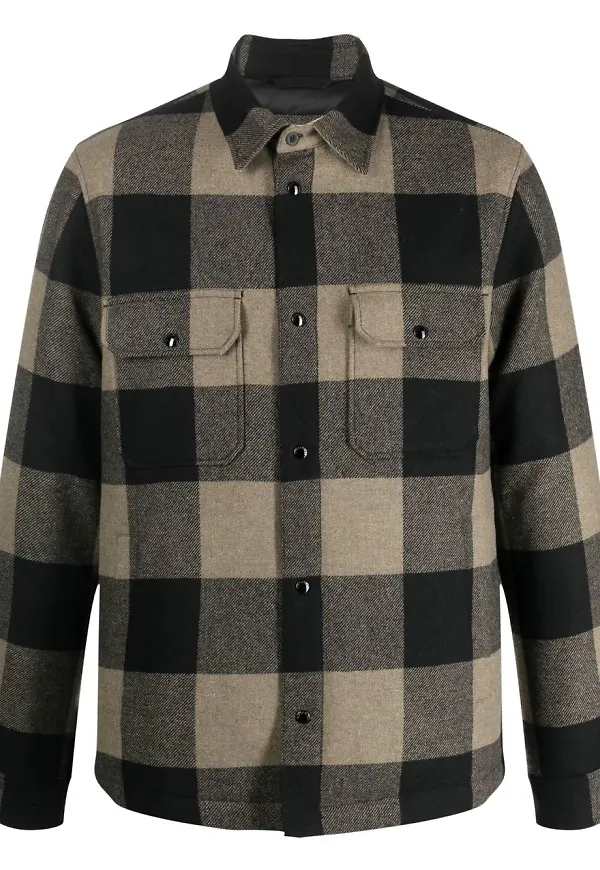 Woolrich skotskrutig quiltad skjortjacka - Grön