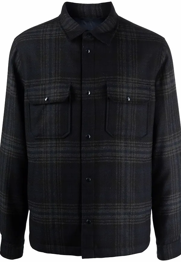 Woolrich skotskrutig vadderad jacka - Blå