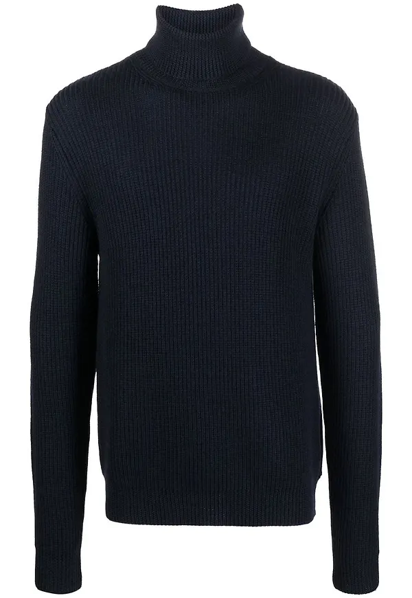 Woolrich stickad tröja med rullkrage - Blå