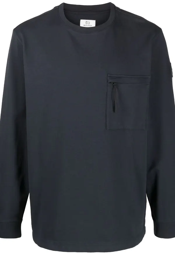Woolrich sweatshirt med ficka - Blå