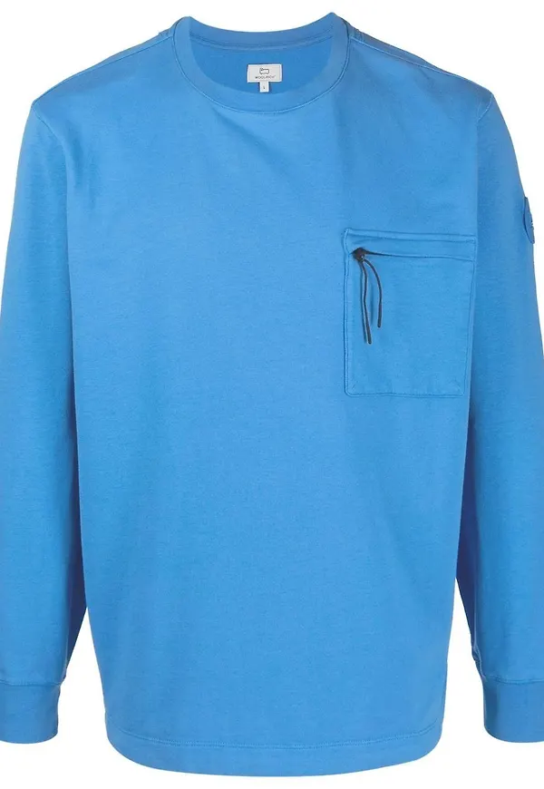 Woolrich sweatshirt med ficka - Blå