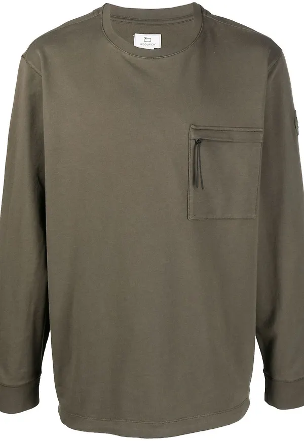 Woolrich sweatshirt med ficka - Grön