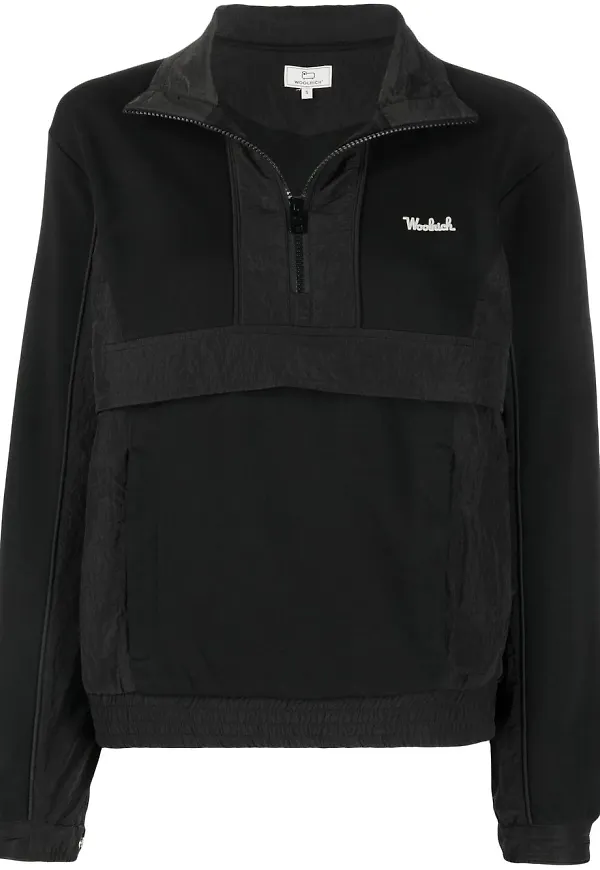 Woolrich sweatshirt med logotyplapp och panel - Svart
