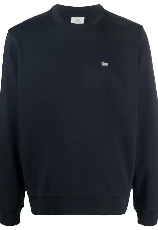 Woolrich sweatshirt med rundad hals - Blå
